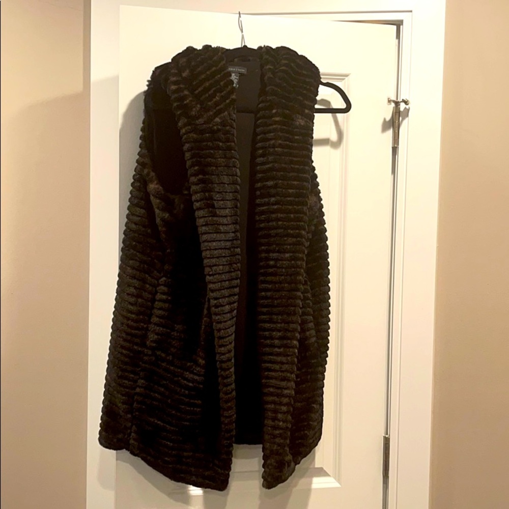 Joan Vass faux fur vest. Size s/m black